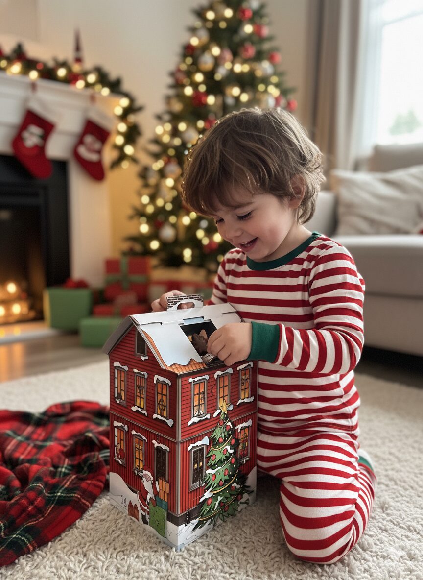 Barn åpner julekalender