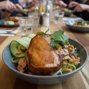 Salat med confitert kyllinglår