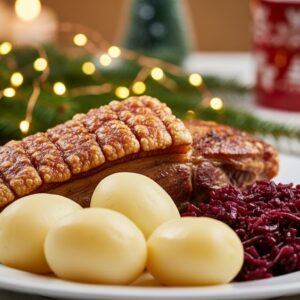 Varm tallerken med julens beste råvarer